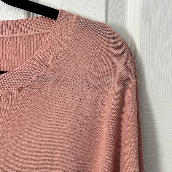 Eileen Fisher Top Hi Low Split Hem Long Doleman Sleeve Pale Blush Medium - Picture 16 of 16